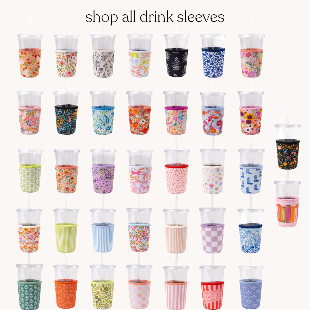 Watercolor Checker Drink Sleeve, Iced Coffee Koozie