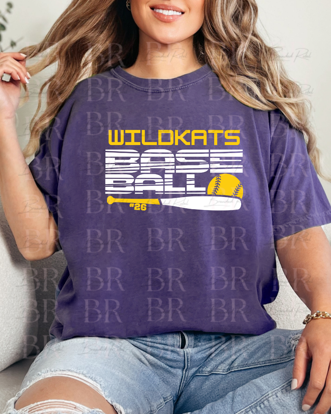 Mascot Baseball Lines With Number