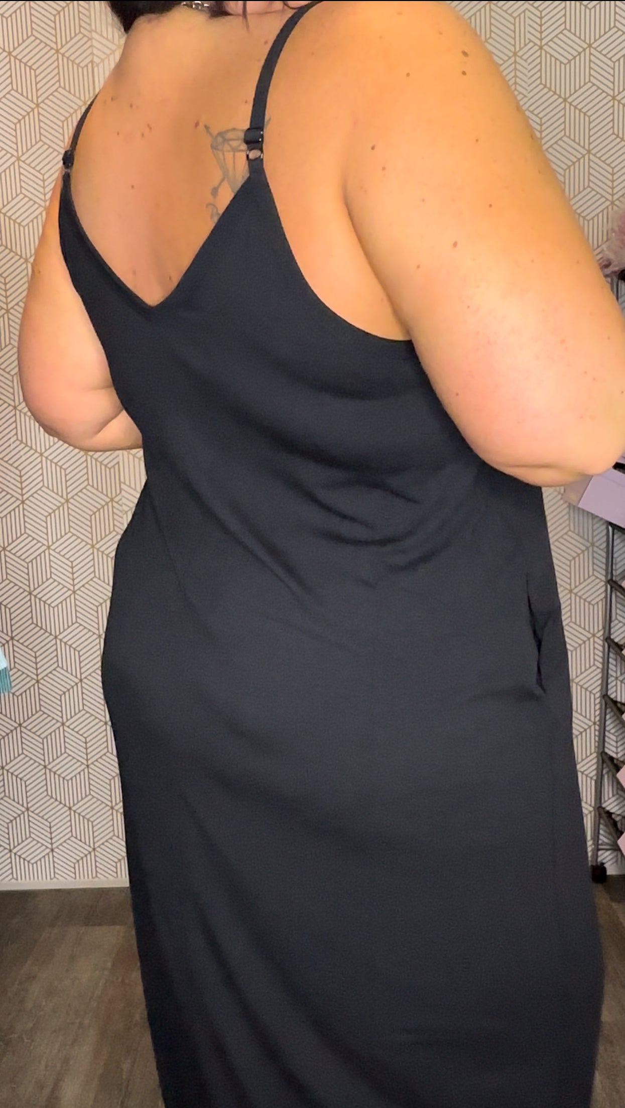 Black V-Neck Maxi Dress