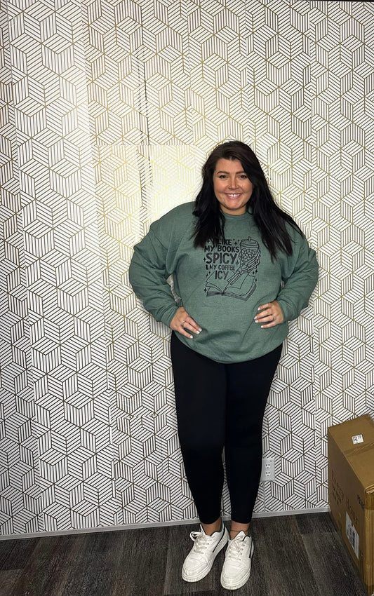 Books Spicy & Coffee Icy Crewneck