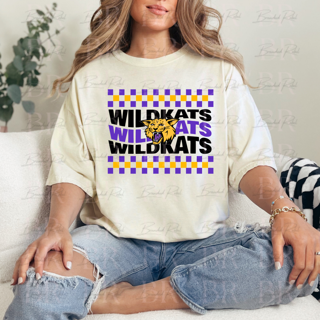 Checkered Wildkats Tee