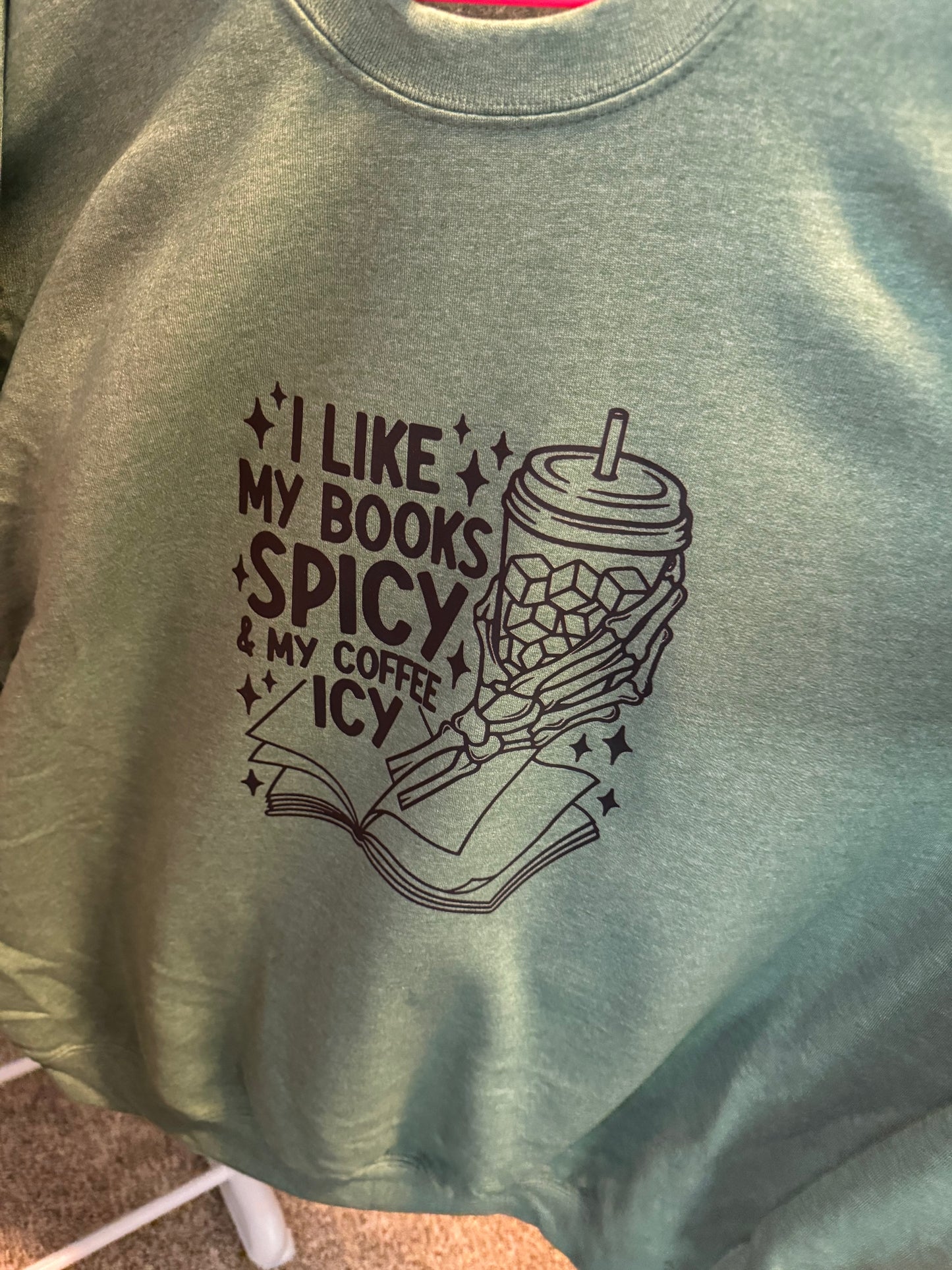 Books Spicy & Coffee Icy Crewneck