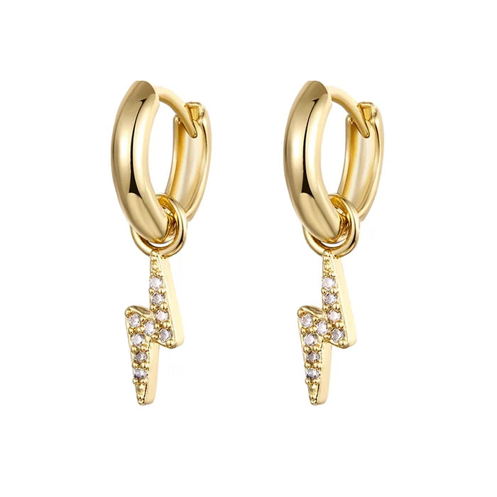 Retro Lightning Zircon Drop Earrings