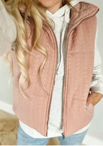 Pink Cable Print Vest