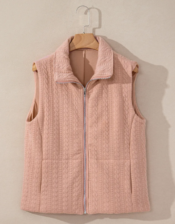 Pink Cable Print Vest