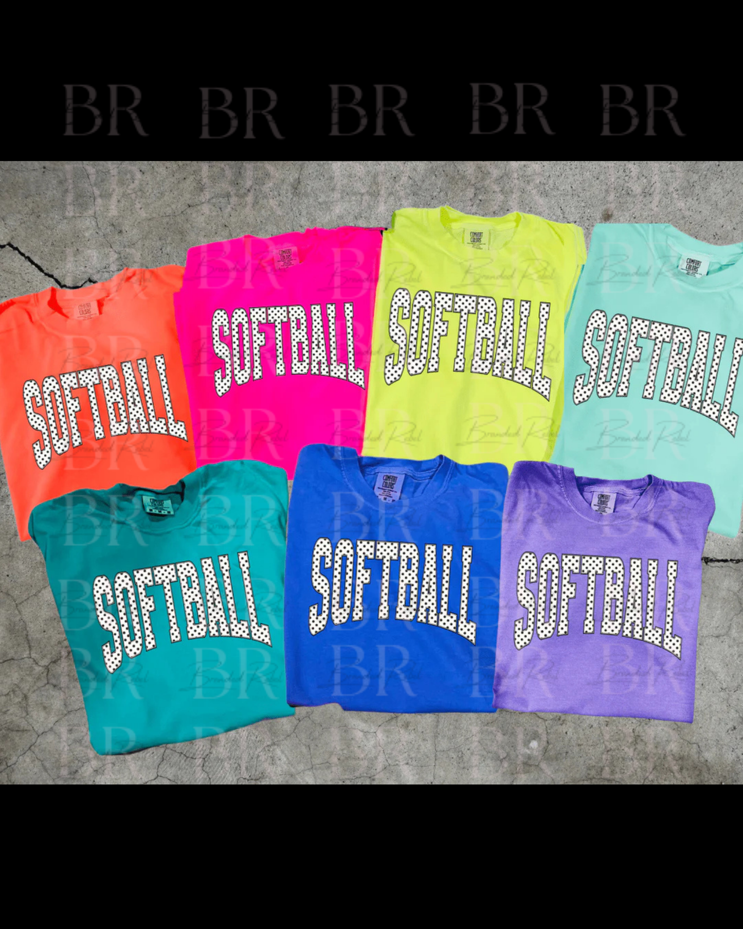 Softball Wording Polkadots