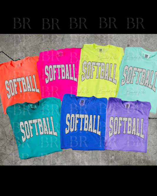 Softball Wording Polkadots