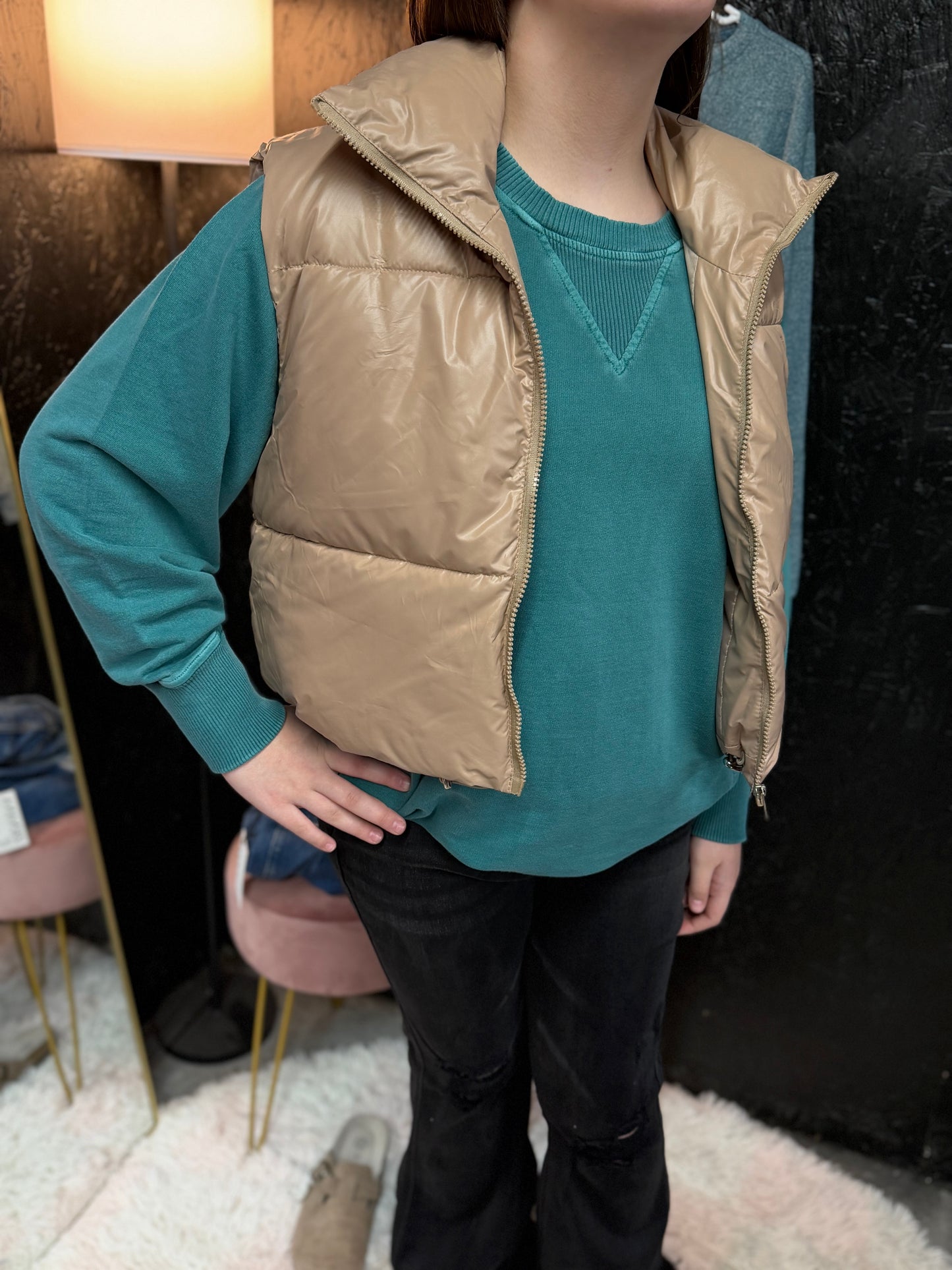 Cropped Puffer Vest