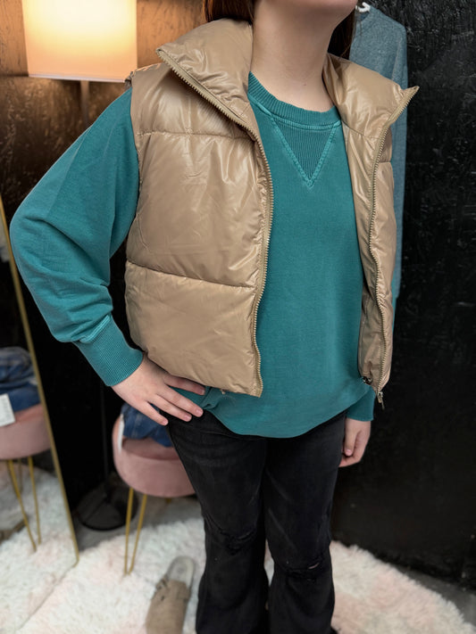Cropped Puffer Vest