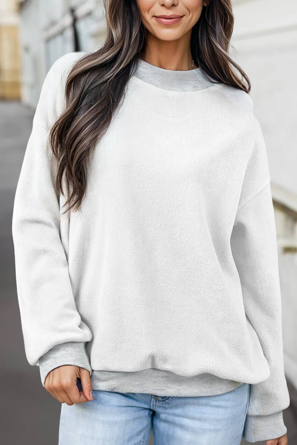 Reversible Oversized Mock Neck Sweatshirt | S-4X