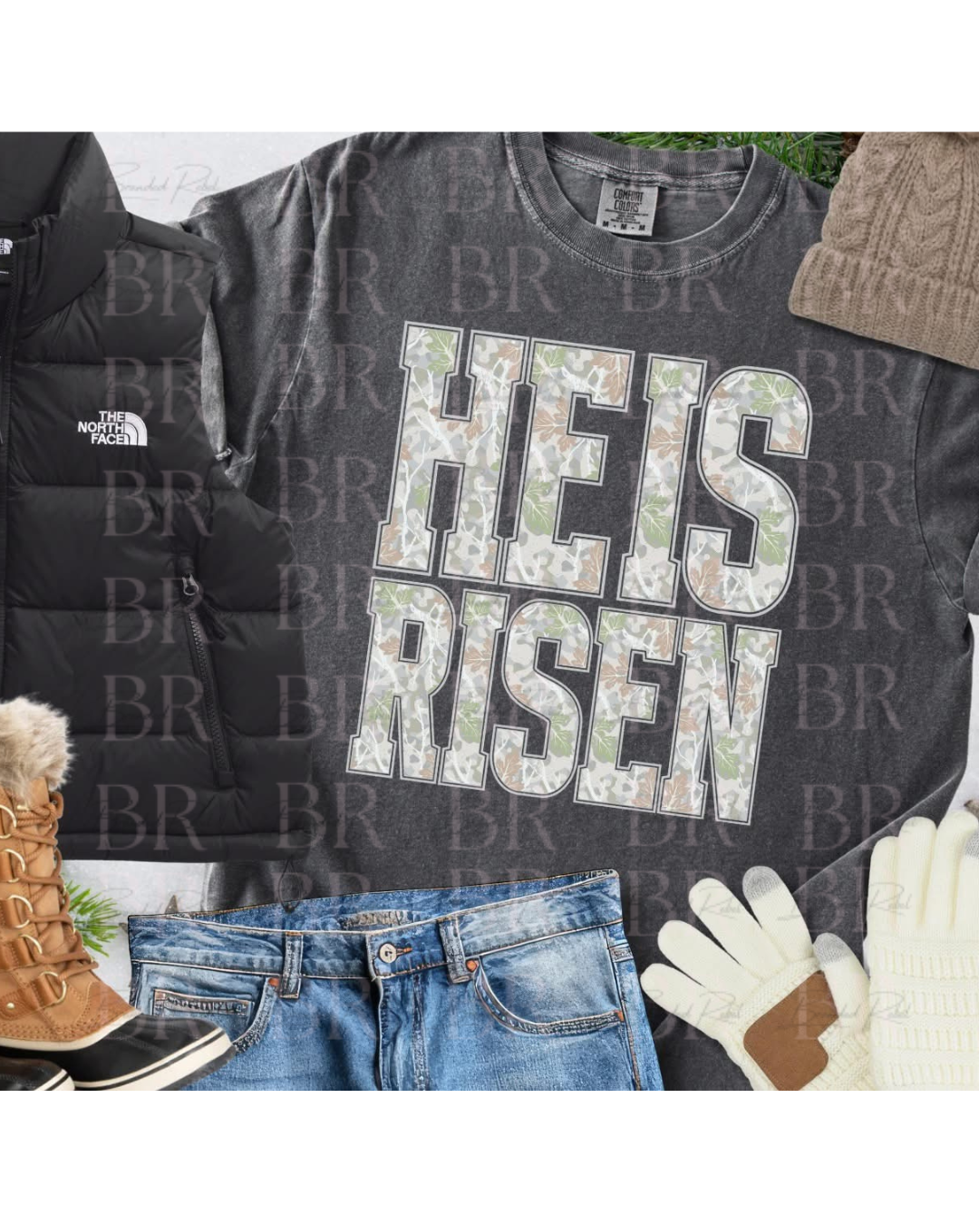 He Is Risen Camo Tee