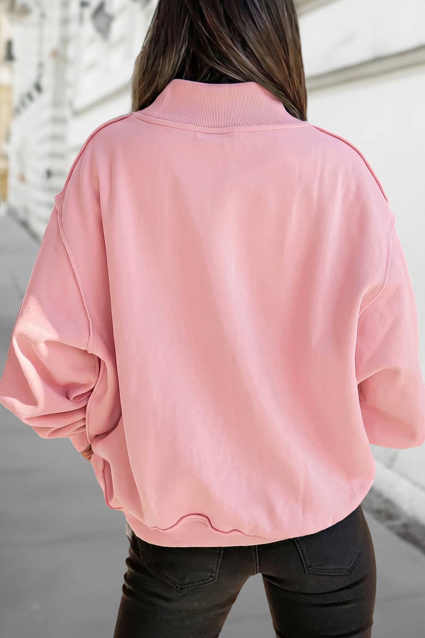 Reversible Oversized Mock Neck Sweatshirt | S-4X