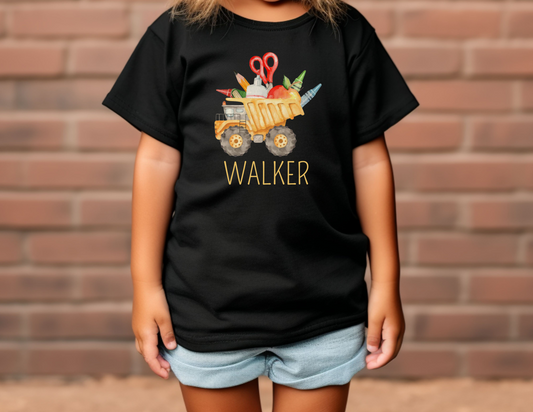 Custom Dump Truck Name School Tee