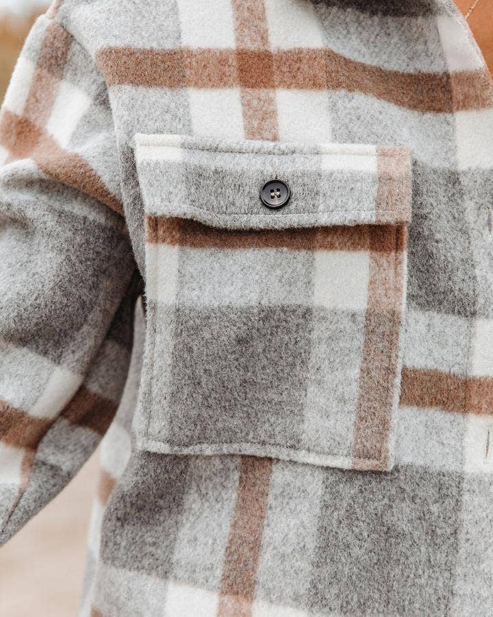Women's Plaid Button Down Flannel Shirt Jacket – Cozy & Stylish