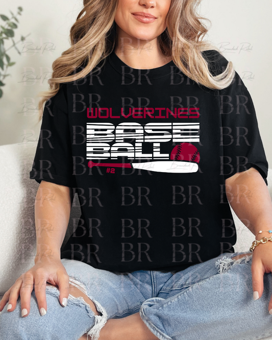 Mascot Baseball Lines With Number