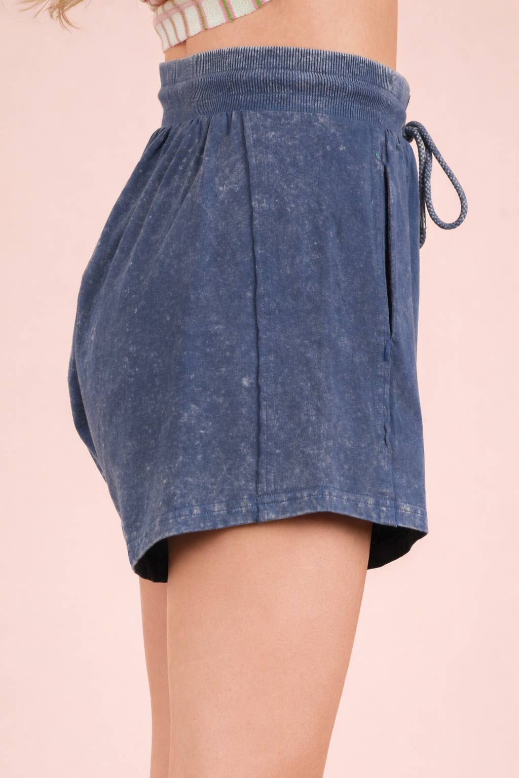 NP70771-Mineral Washed Comfy Baggy Shorts