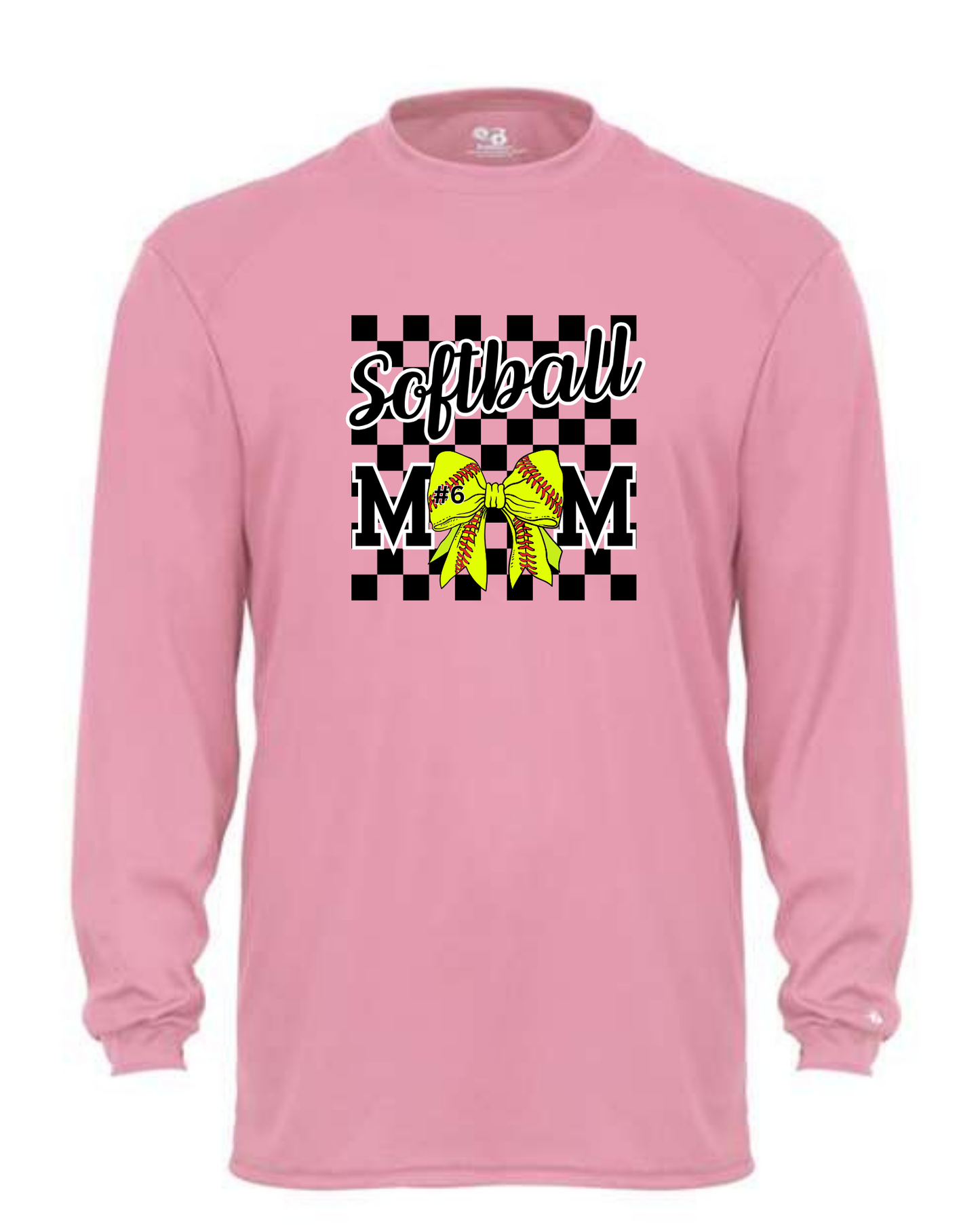 Softball Mom Bow and Number