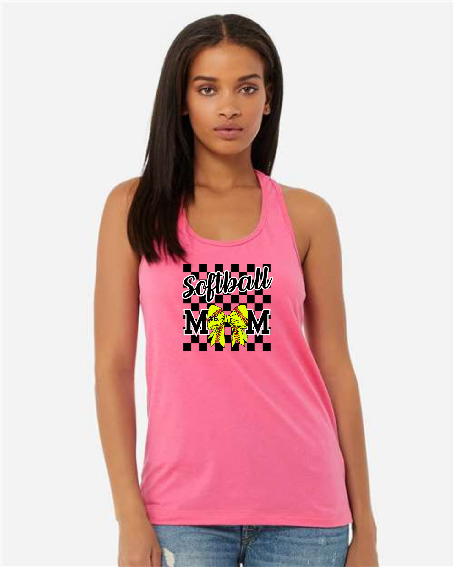 Softball Mom Bow and Number