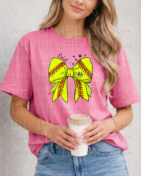 Softball Bow Name & Number