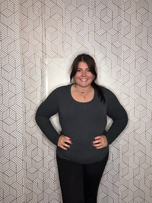 Long Sleeve Scoop Neck Top