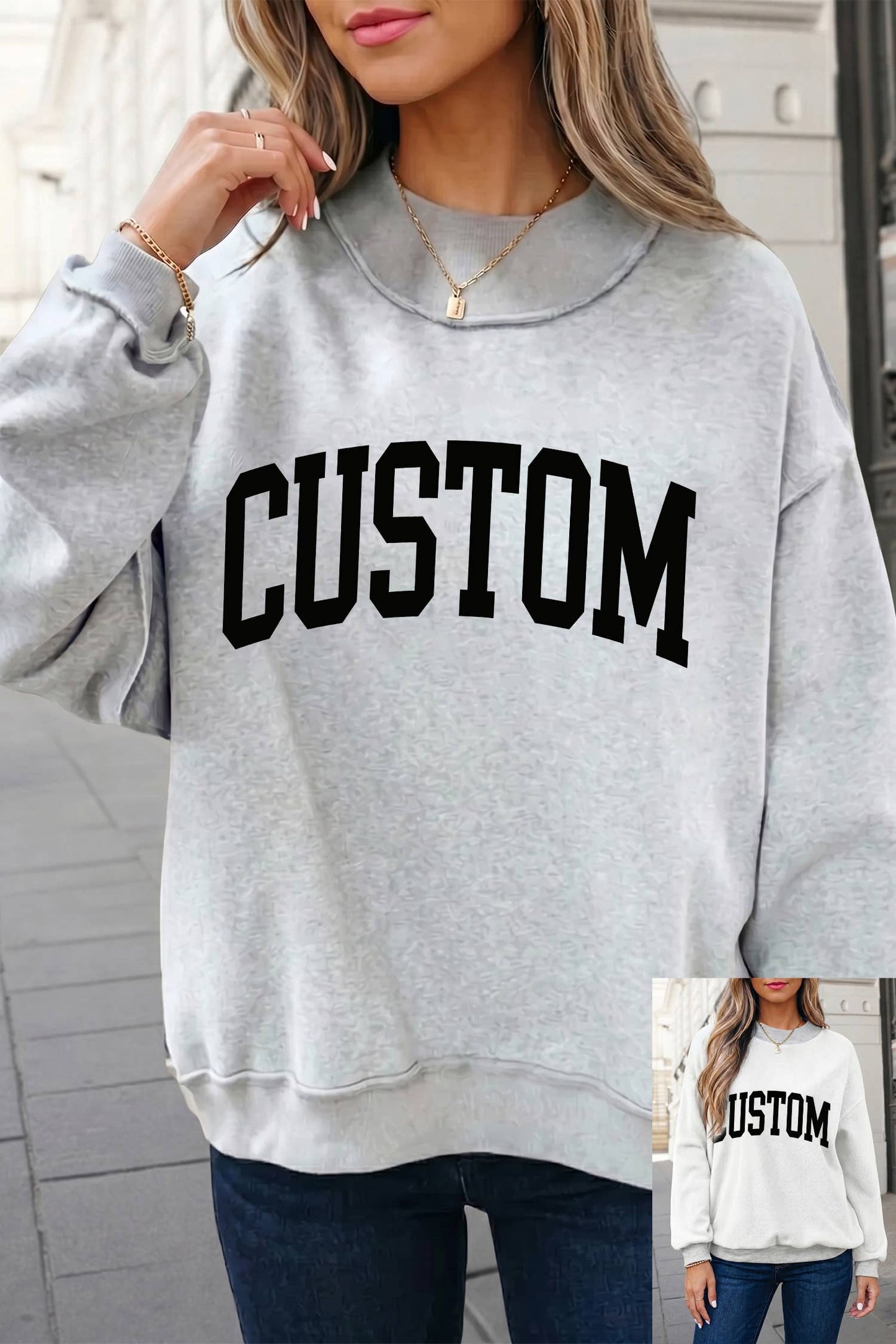 Reversible Oversized Mock Neck Sweatshirt | S-4X