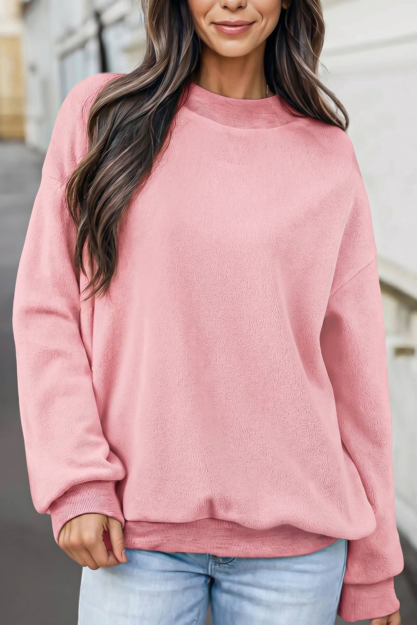 Reversible Oversized Mock Neck Sweatshirt | S-4X