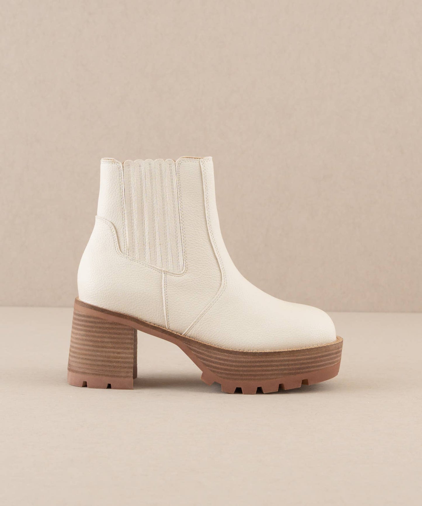The Aubrey Off White | Platform Paneled Boots