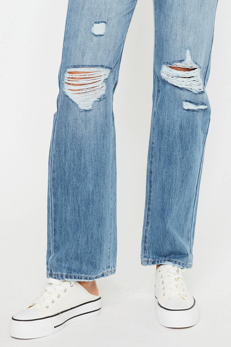 OPEN PACK HIGH RISE 90’S STRAIGHT JEANS-KC7404M