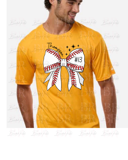 Baseball Bow Name & Number