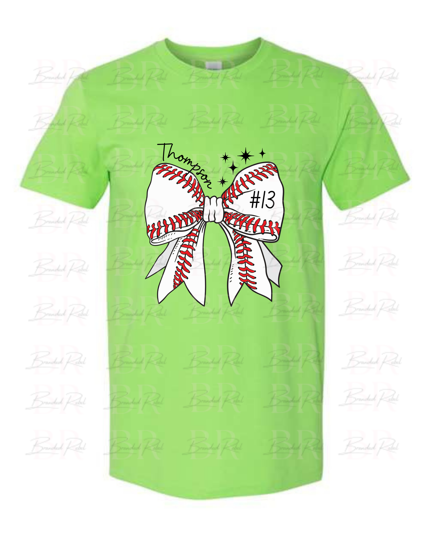 Baseball Bow Name & Number