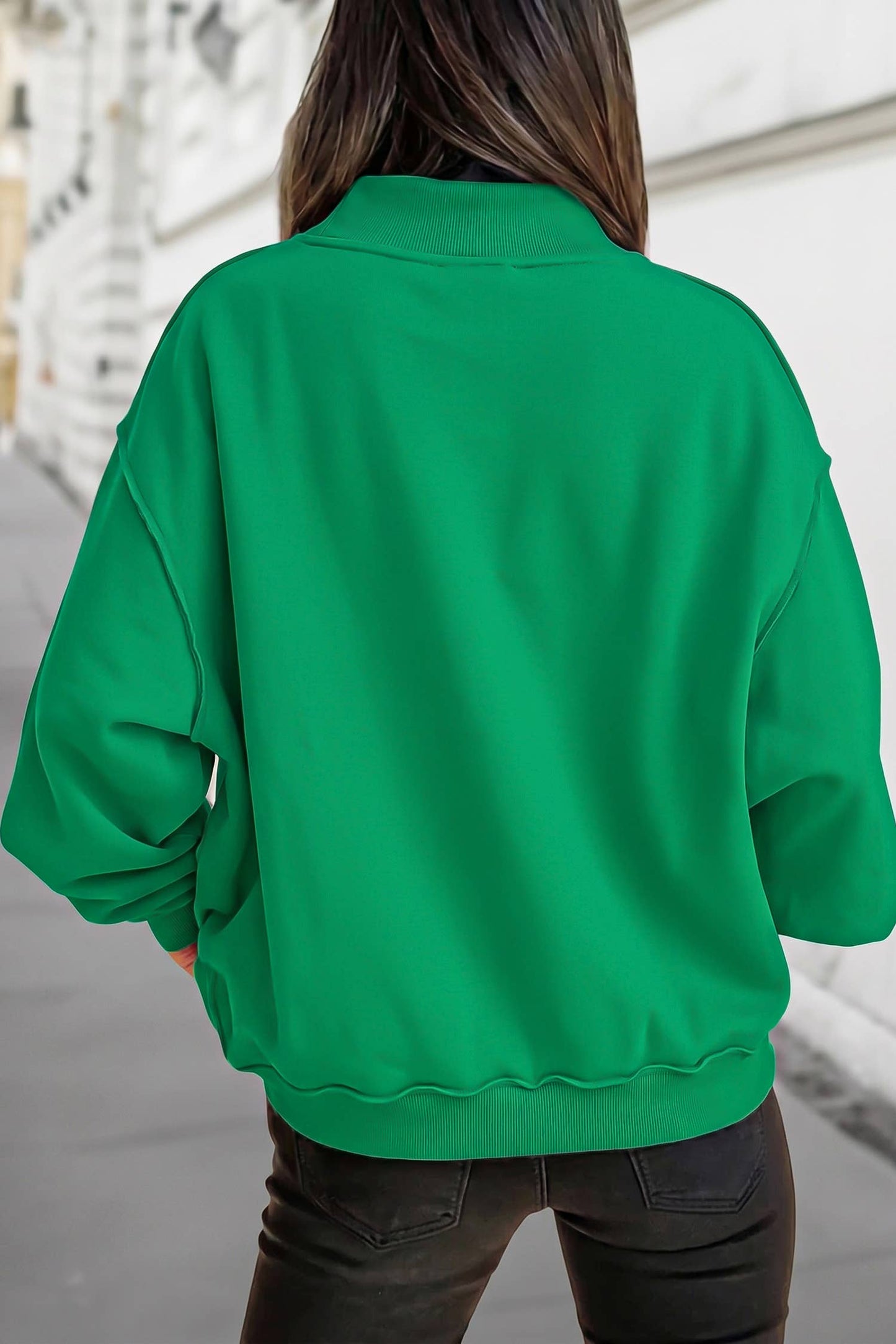 Reversible Oversized Mock Neck Sweatshirt | S-4X