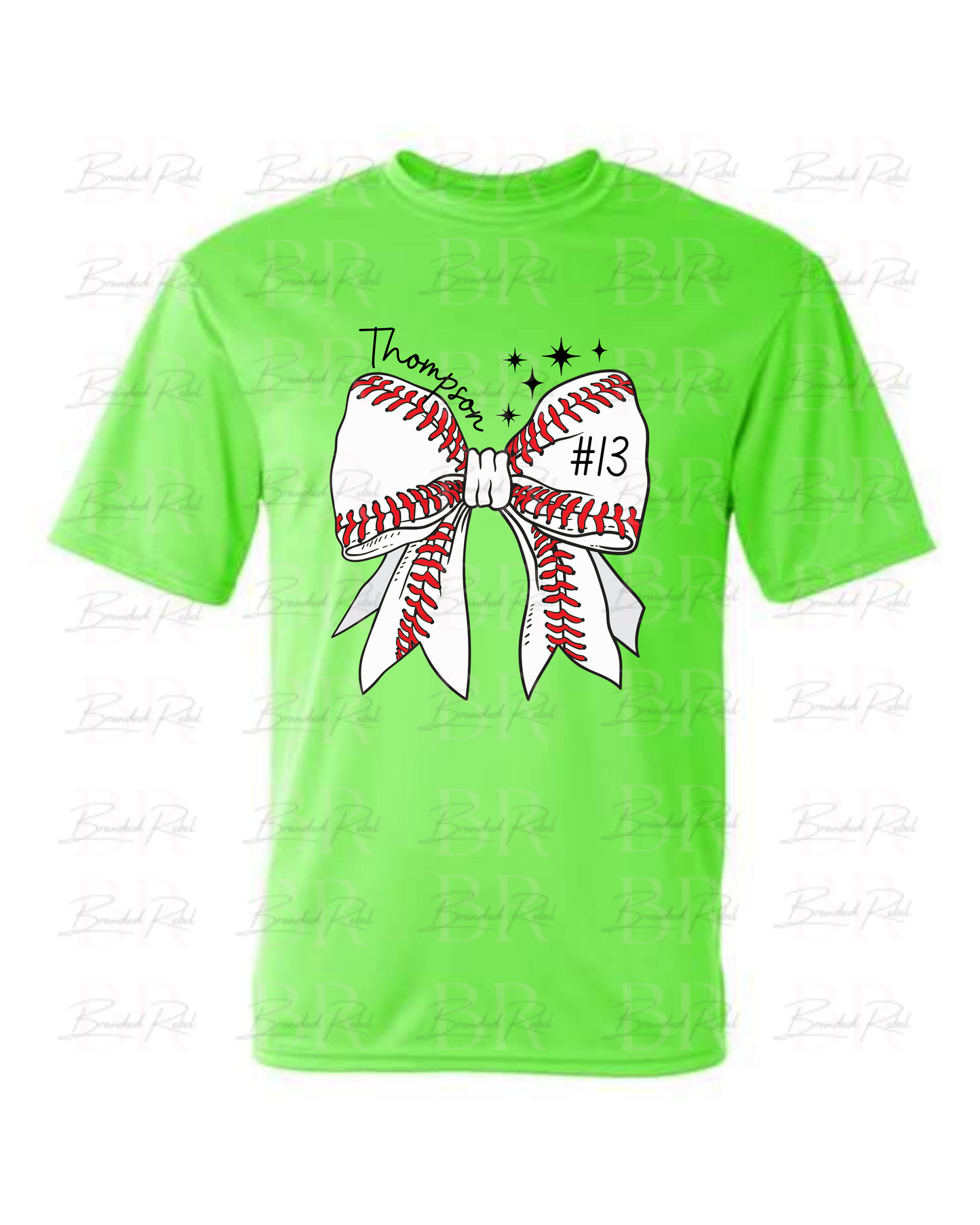 Baseball Bow Name & Number