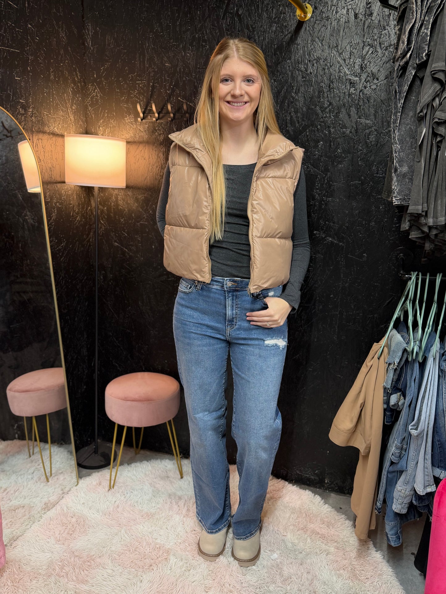Cropped Puffer Vest