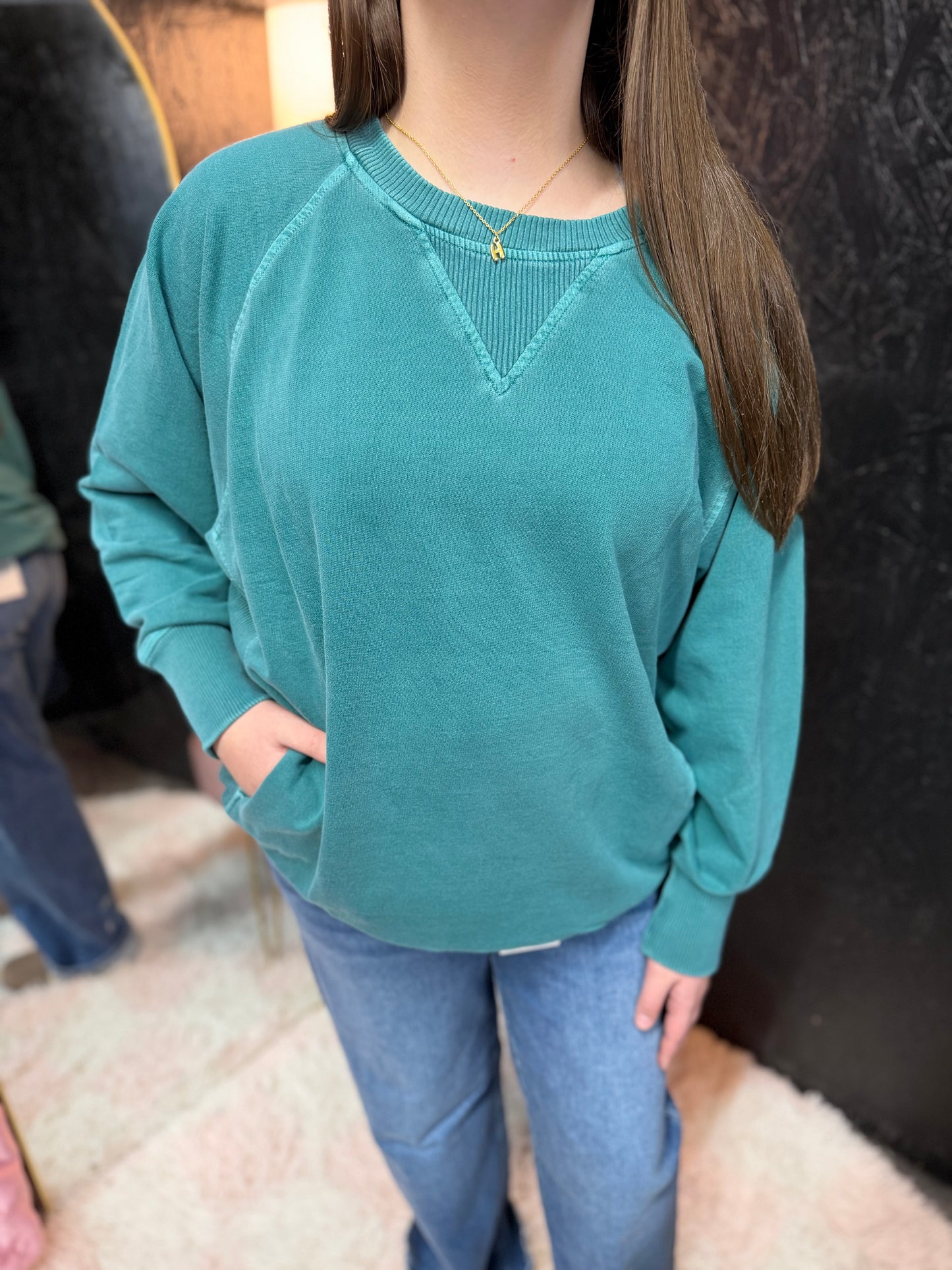 Zenana French Terry Pullover With Pockets