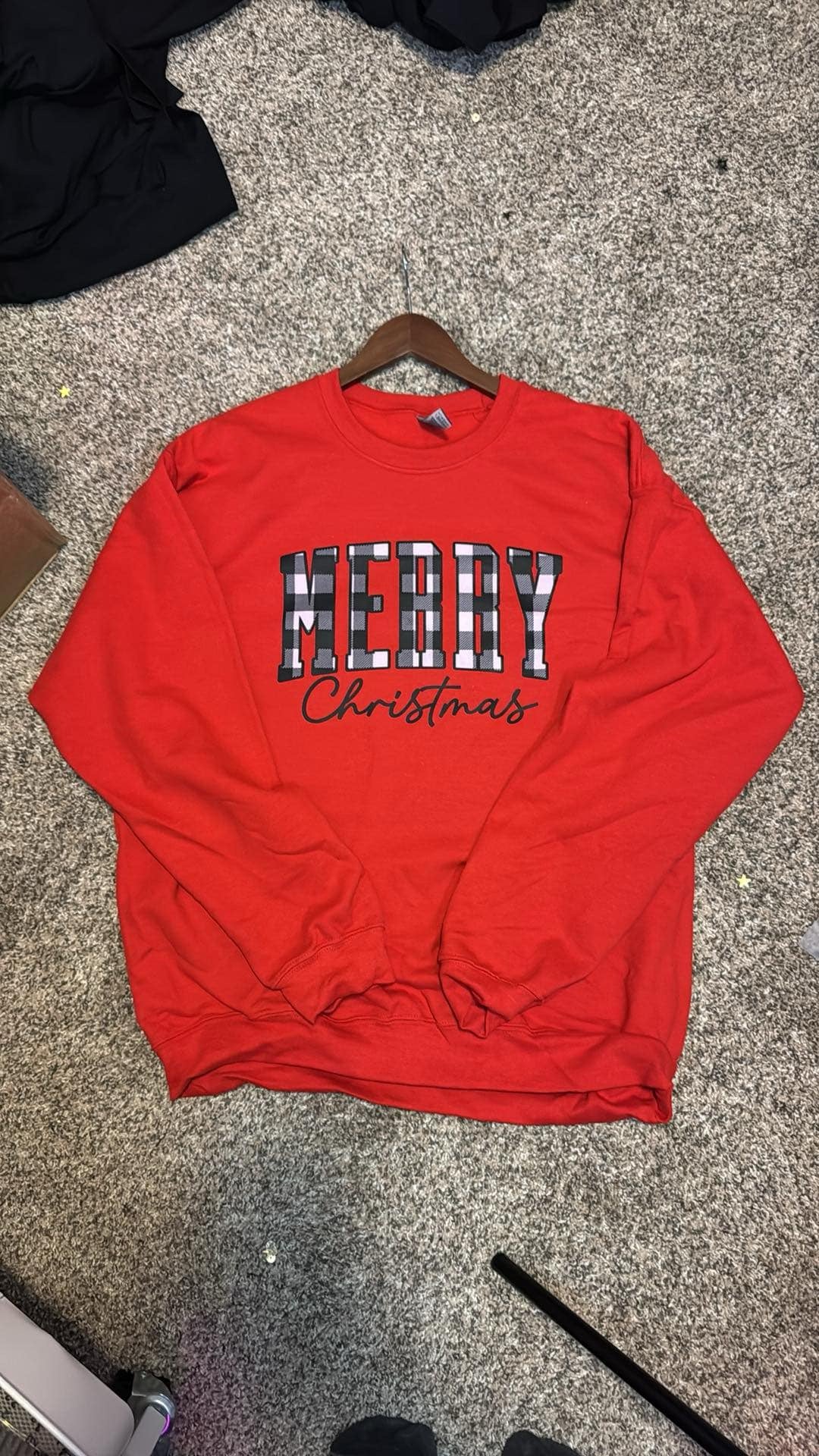 Merry Christmas Buffalo Plaid Crewneck