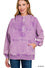 Zenana Acid Wash Oversized 1/4 Zip Kangaroo Hoodie