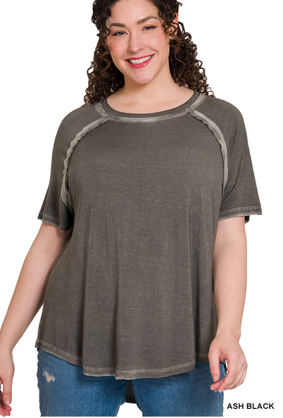 Ash Black Raglan Tee