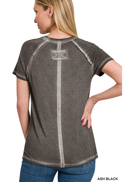 Ash Black Raglan Tee