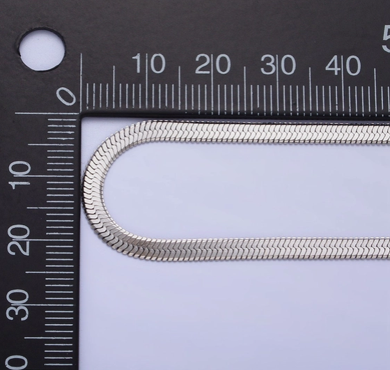 Dainty 2.5mm White Gold Plated Herringbone Snake Chain Necklace