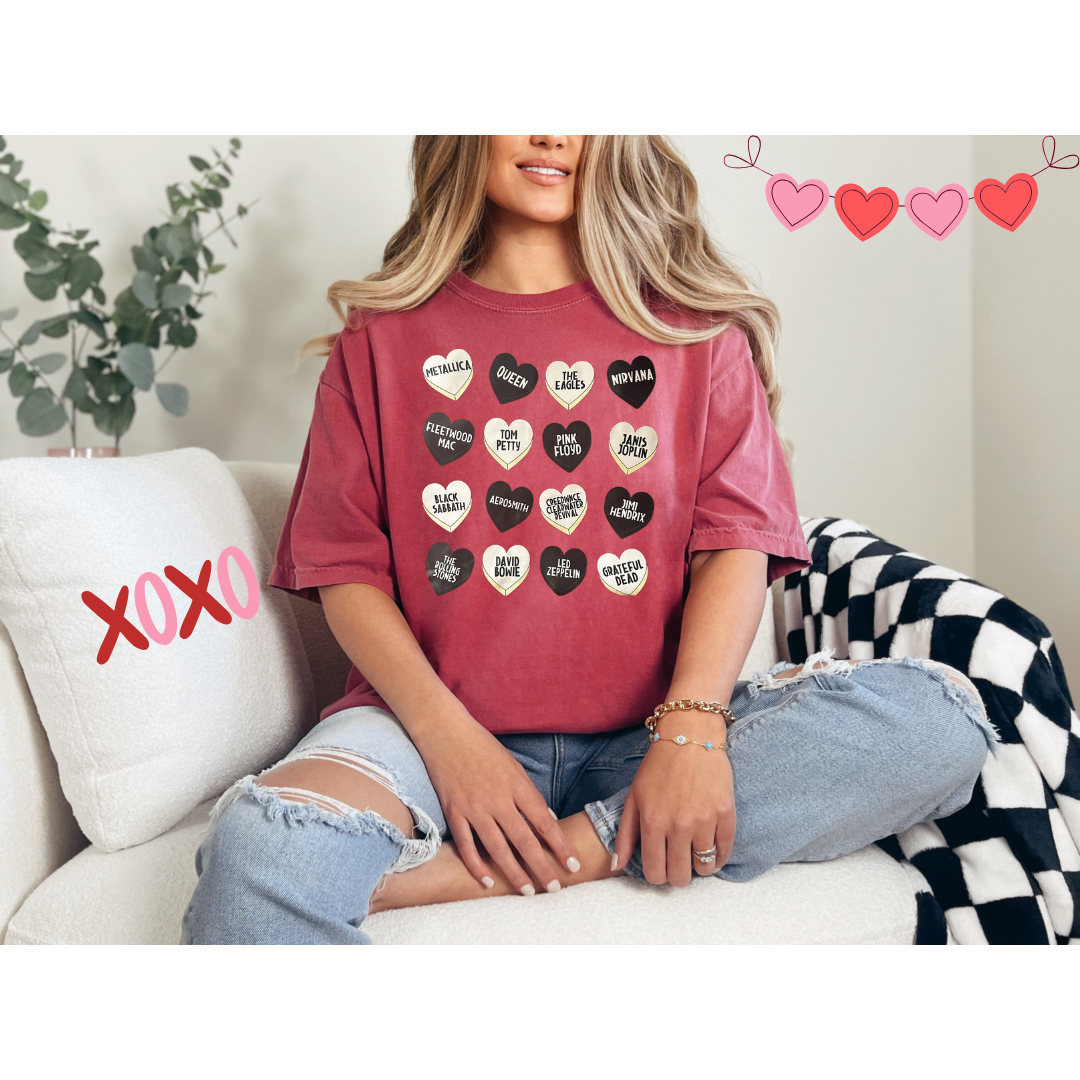 Candy Heart Bands Graphic Tee