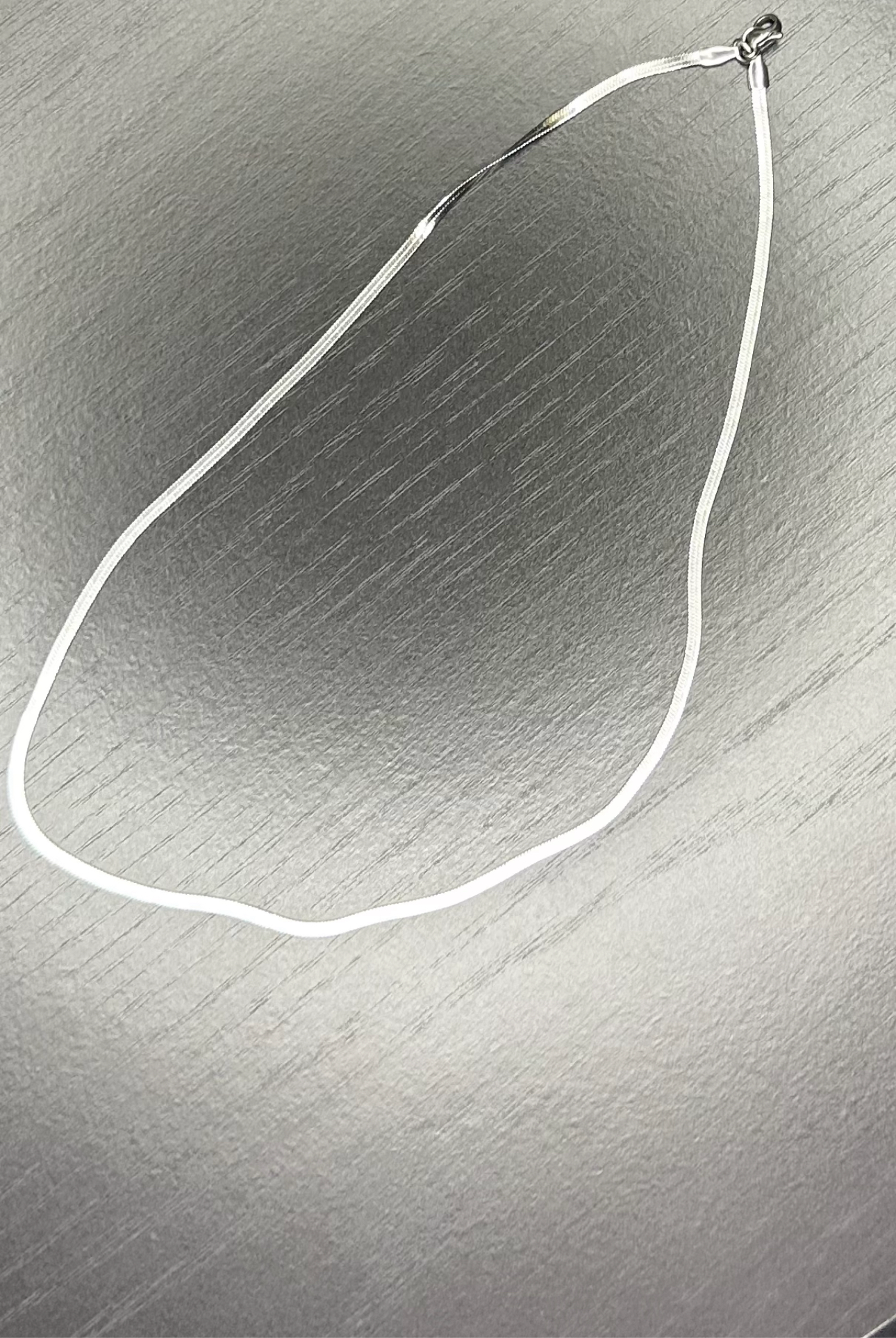 Dainty 2.5mm White Gold Plated Herringbone Snake Chain Necklace