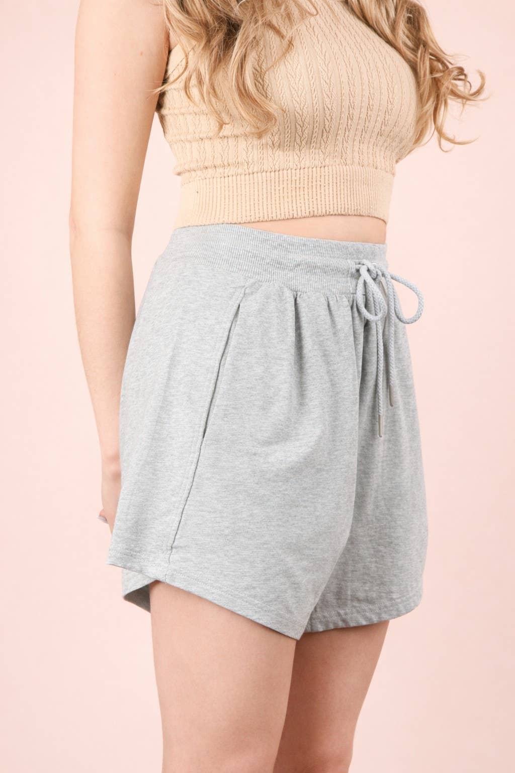 NP70771-Mineral Washed Comfy Baggy Shorts