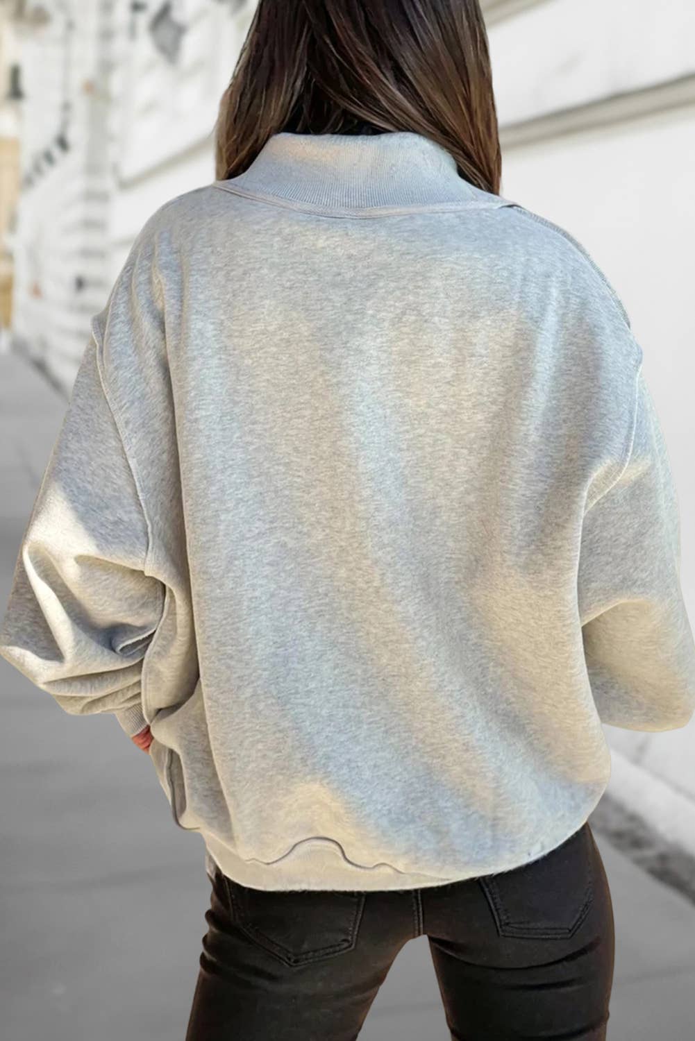 Reversible Oversized Mock Neck Sweatshirt | S-4X