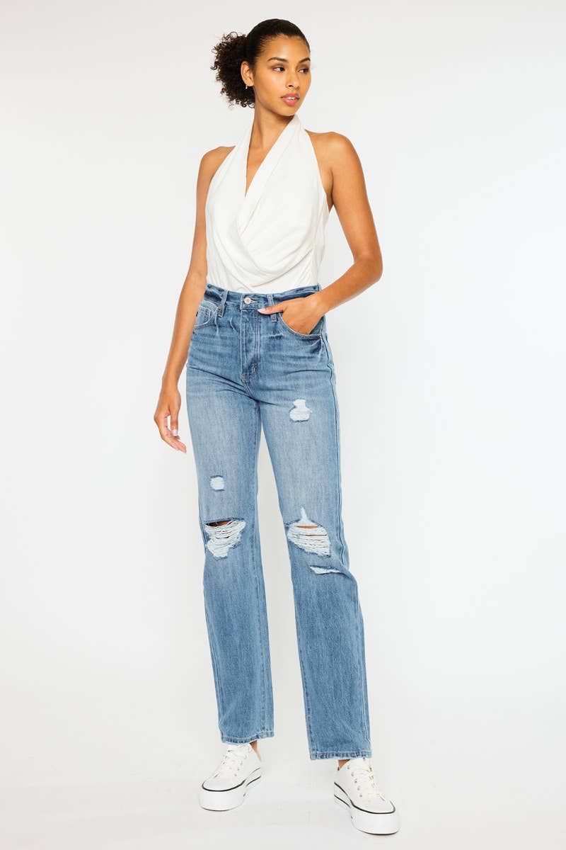OPEN PACK HIGH RISE 90’S STRAIGHT JEANS-KC7404M